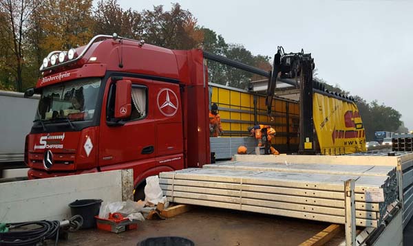 Autobahn-Baustellen Transportdienstleistung Baustellenlogistik Spedition-Schiffers in Mönchengladbach